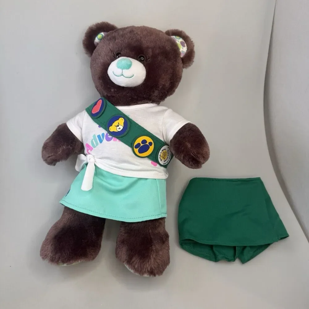 Build A Bear Girl Scout Brownie Thin Mint Sash Skort 2024 Plush EUC
